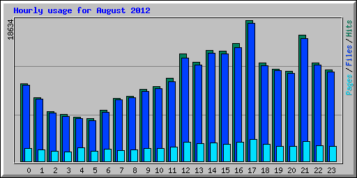 Hourly usage for August 2012