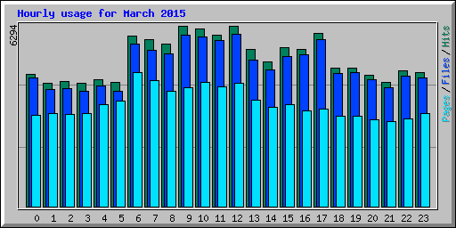 Hourly usage for March 2015