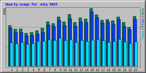 Hourly usage for July 2015